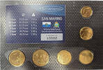 SAN MARINO 1,78 € San Marino 1-2-5-20-50 Cent, 1 Euro in Noppenfolie hartvergoldet -