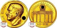 DRITTE REICH 20 Reichsmark Phantasieprägung Adolf Hitler / Brandenburger Tor - TOP - SEHR SELTEN -