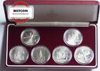 RUSSLAND 6 x 1 RUBEL Olympiade Moskau - Set mit 6 Münzen im Etui + Zertifikat -