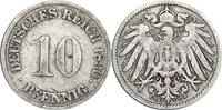 DEUTSCHLAND 10 Pfennig J 13 Kursmünze, großer Adler -
