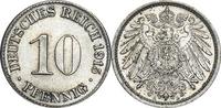 DEUTSCHLAND 10 Pfennig J 13 Kursmünze, großer Adler -