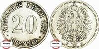DEUTSCHLAND 20 Pfennig J 5 Kursmünze aus dem Kaiserreich -