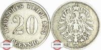 DEUTSCHLAND 20 Pfennig J 5 Kursmünze aus dem Kaiserreich -