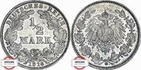 DEUTSCHLAND 1/2 Mark J 16 - Kursmünze aus dem Kaiserreich -