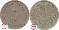 KAISERREICH 5 Pfennig J 12 - Kursmünze aus dem Kaiserreich -
