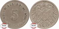 KAISERREICH 5 Pfennig J 12 - Kursmünze aus dem Kaiserreich -