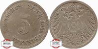 KAISERREICH 5 Pfennig J 12 - Kursmünze aus dem Kaiserreich -