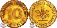 10 Pfennig 1950 J BRD J 383 - Kursmünze - TOP STG Prachtexemplar