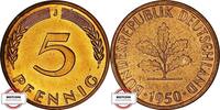 5 Pfennig 1950 J BRD J 382 - Kursmünze fast STG
