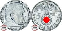 DRITTE REICH 5 Reichsmark J 367 - Paul von Hindenburg -