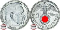 DRITTE REICH 5 Reichsmark J 367 - Paul von Hindenburg -