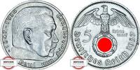 DRITTE REICH 5 Reichsmark J 367 - Paul von Hindenburg - TOP -