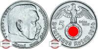 DRITTE REICH 5 Reichsmark J 367 - Paul von Hindenburg -