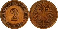 KAISERREICH 2 Pfennig J 2 - Kursmünze aus dem Kaiserreich -