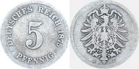 KAISERREICH 5 Pfennig J 3 - Kursmünze aus dem Kaiserreich -