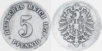 KAISERREICH 5 Pfennig J 3 - Kursmünze aus dem Kaiserreich -