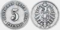 KAISERREICH 5 Pfennig J 3 - Kursmünze aus dem Kaiserreich -