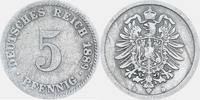 KAISERREICH 5 Pfennig J 3 - Kursmünze aus dem Kaiserreich -