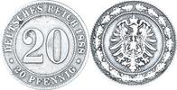 KAISERREICH 20 Pfennig J 6 - Kursmünze aus dem Kaiserreich -