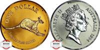 AUSTRALIEN 1 Dollar KM 263.2 - Känguru - Motivseite vergoldet -
