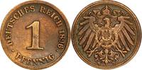 DEUTSCHLAND 1 Pfennig J 10 - Kursmünze aus dem Kaiserreich -