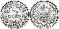 DEUTSCHLAND 1/2 Mark J 16 - Kursmünze aus dem Kaiserreich -