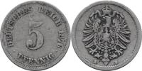 KAISERREICH 5 Pfennig J 3 - Kursmünze aus dem Kaiserreich -