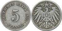 DEUTSCHLAND 5 Pfennig J 12 - Kursmünze aus dem Kaiserreich -