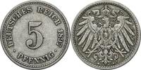 DEUTSCHLAND 5 Pfennig J 12 - Kursmünze aus dem Kaiserreich -