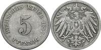 DEUTSCHLAND 5 Pfennig J 12 - Kursmünze aus dem Kaiserreich -