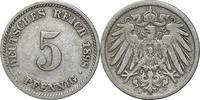 DEUTSCHLAND 5 Pfennig J 12 - Kursmünze aus dem Kaiserreich -