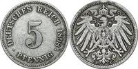 DEUTSCHLAND 5 Pfennig J 12 - Kursmünze aus dem Kaiserreich -