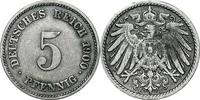 DEUTSCHLAND 5 Pfennig J 12 - Kursmünze aus dem Kaiserreich -