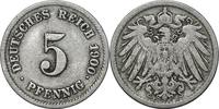 DEUTSCHLAND 5 Pfennig J 12 - Kursmünze aus dem Kaiserreich -