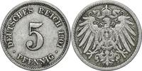 DEUTSCHLAND 5 Pfennig J 12 - Kursmünze aus dem Kaiserreich -