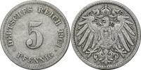 DEUTSCHLAND 5 Pfennig J 12 - Kursmünze aus dem Kaiserreich -