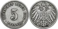 DEUTSCHLAND 5 Pfennig J 12 - Kursmünze aus dem Kaiserreich -