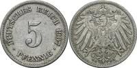 DEUTSCHLAND 5 Pfennig J 12 - Kursmünze aus dem Kaiserreich -
