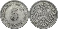 DEUTSCHLAND 5 Pfennig J 12 - Kursmünze aus dem Kaiserreich -