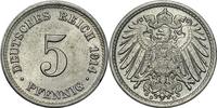 DEUTSCHLAND 5 Pfennig J 12 - Kursmünze aus dem Kaiserreich -