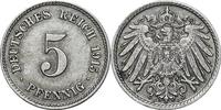 DEUTSCHLAND 5 Pfennig J 12 - Kursmünze aus dem Kaiserreich -