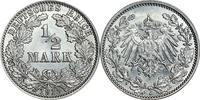 DEUTSCHLAND 1/2 Mark J 16 - Kursmünze aus dem Kaiserreich -