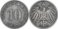 DEUTSCHLAND 10 Pfennig J 13 - Kursmünze aus dem Kaiserreich -
