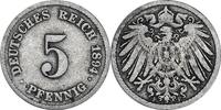 DEUTSCHLAND 5 Pfennig J 12 - Kursmünze aus dem Kaiserreich -