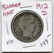 USA Half Dollar 1912-D Barber Silver  - Denver Mint - A675