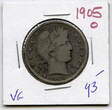 USA Half Dollar 1905-O Barber Silver  - New Orleans Mint - A689