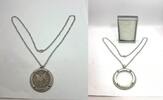 Sonstiges Dollar Morgan Peace Eisenhower Bezel Pendant Charm Necklace Silver Tone - KR42 -