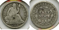 USA Half Dime Seated Liberty Silver - Philadelphia Mint - B879 -