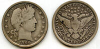 USA Quarter 1896-O Barber Silver  - New Orleans Mint - BR375  191,92 EUR prix TTC + 19,58 EUR frais d'envoi