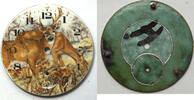 Sonstiges Hampden 12 Size Stag Buck White Tailed Deer Pocket Watch Porcelain Dial LW312 -